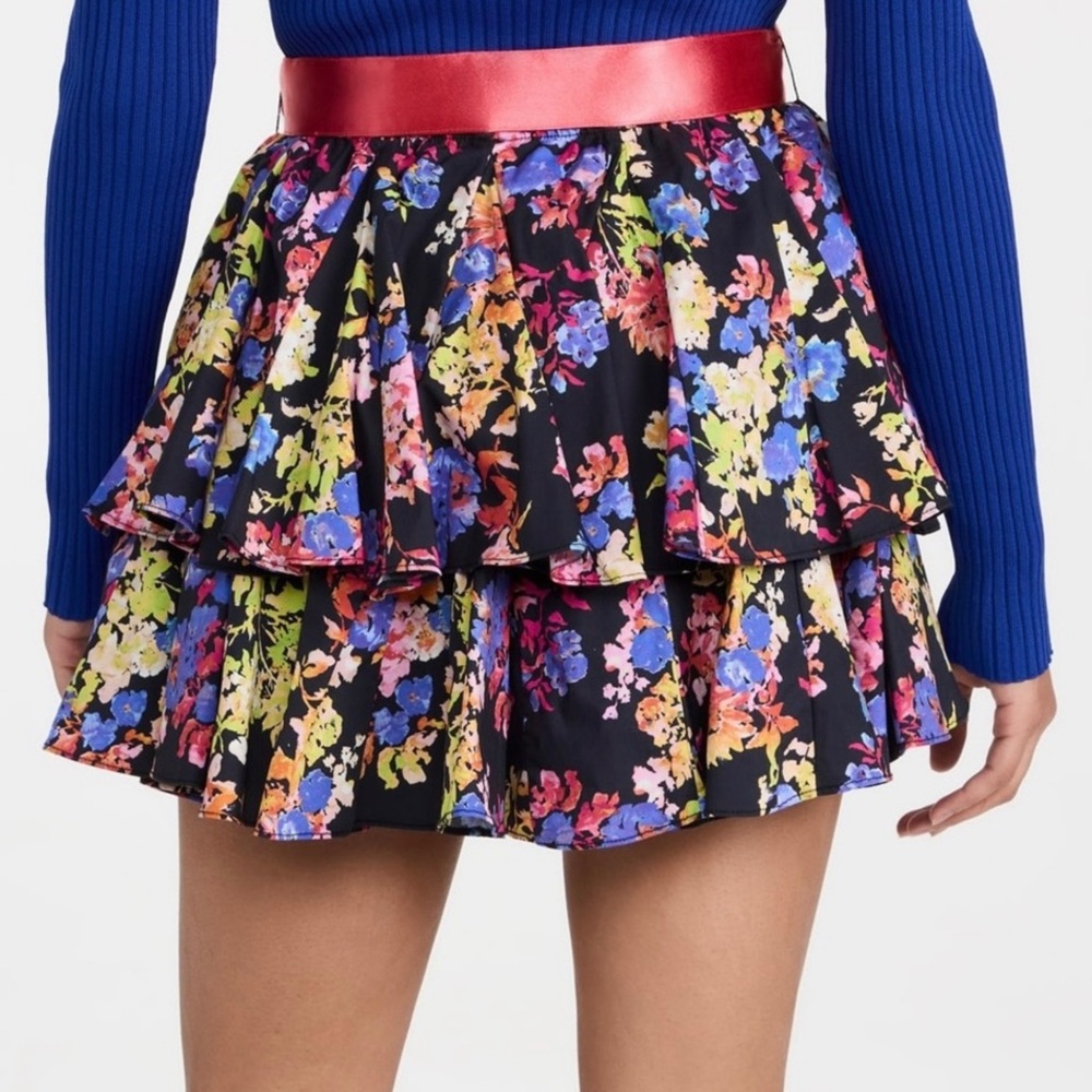 NEW CAROLINE CONSTAS FLORAL PRINT MINI SKIRT - Picture 7 of 10